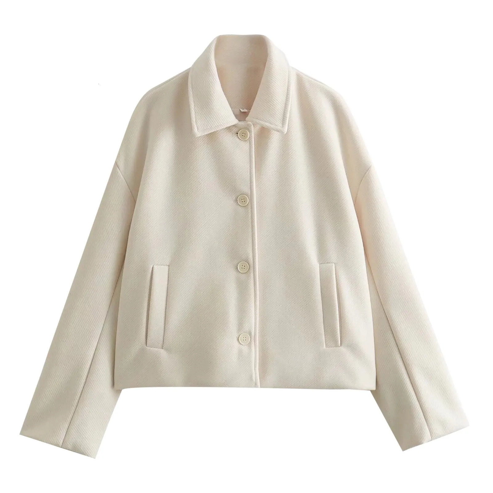 WomenS Wool Coats Lapel Fall Jackets Temperament Casual Button Down Outerwear Solid Jacket Korean Reviews Clothes 250809