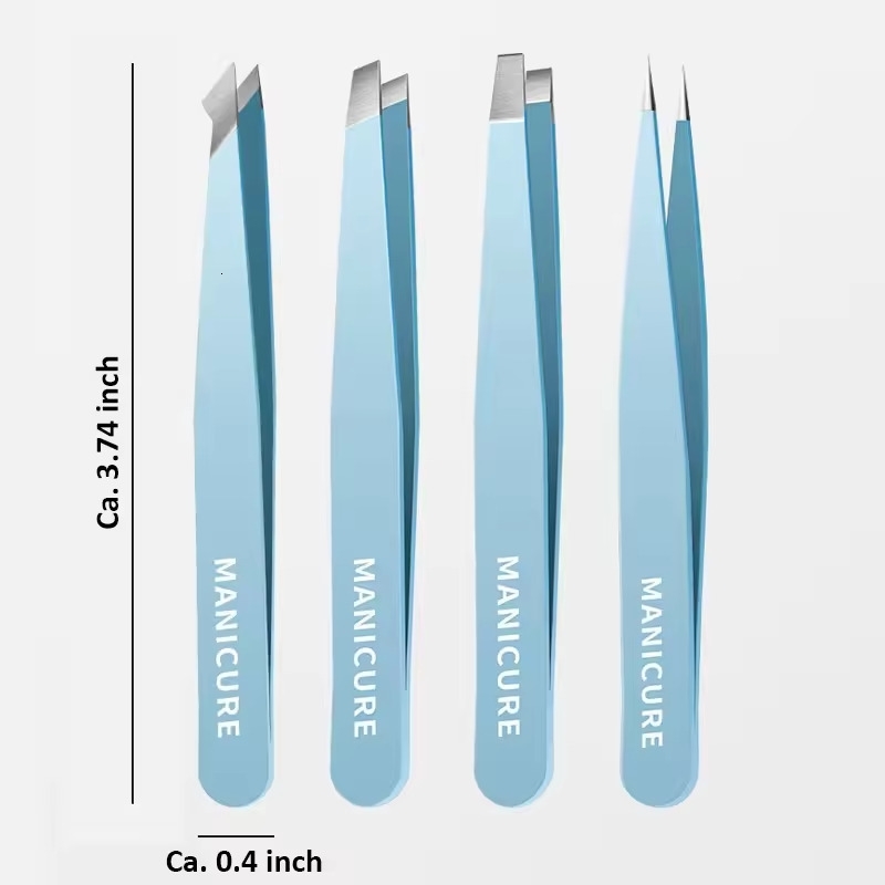 Eyebrow Tweezer Colorful Hair Beauty Fine Hairs Puller Stainless Steel Slanted Eye Brow Clips Removal Makeup Tools y250716