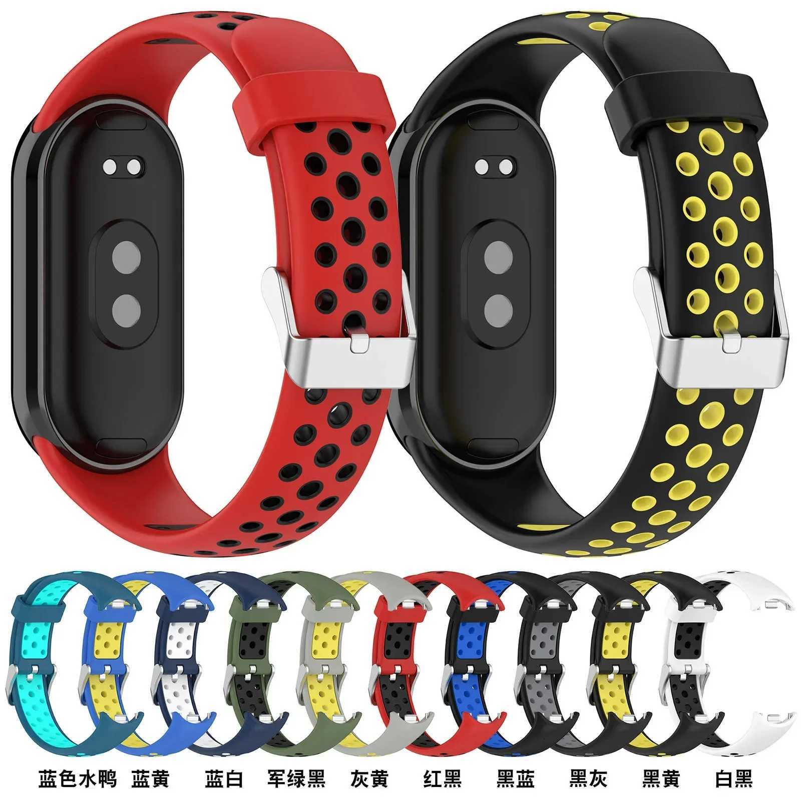 For Xiaomi Band 8 9 Silicone Watch Strap Two-Color Breathable Smart Watchband Replacement Bracelet for Xiaomi MiBand 8 9 Strap W250811