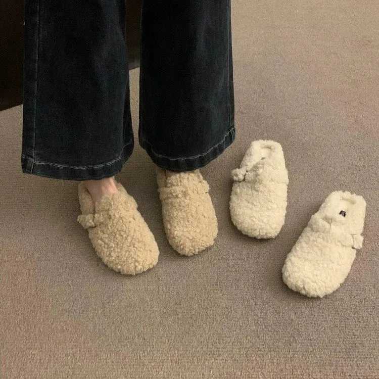 4 Boston Clogs For Women Winter Fashion Cork Insole Warm Plush Slippers Shoes With Arch Support Cozy Home Furry Suede Mules XJ250811