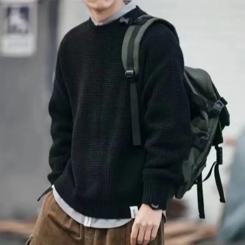 Korean Clothes Knitwear Thick Oversize in Mens Knit Sweater Sweatshirt Jumpers Aesthetic Y2k Pullovers Male 250805