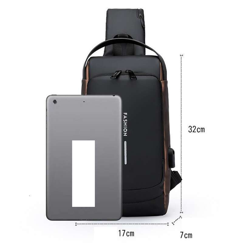 Men's Waist Waterproof Shoulder For Men, Messenger Bag, High-Grade Anti-Theft Usb Charging, Cycling Large-Capacity Business Chest Bag