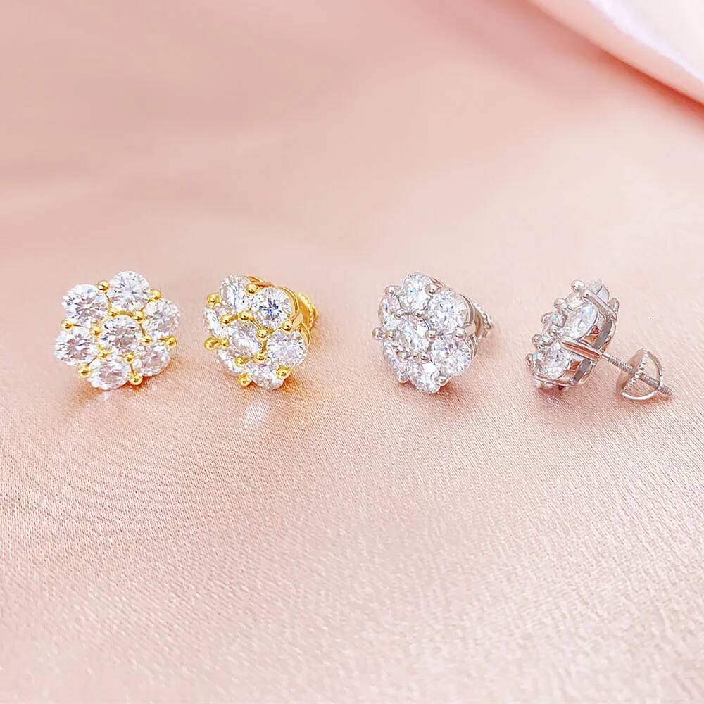 Serenity 7ct Big Moissanite Screw Earrings For Women Wedding Gift 100% S925 Sterling Silver Plated 18K Earrings Fine Jewelry GRA