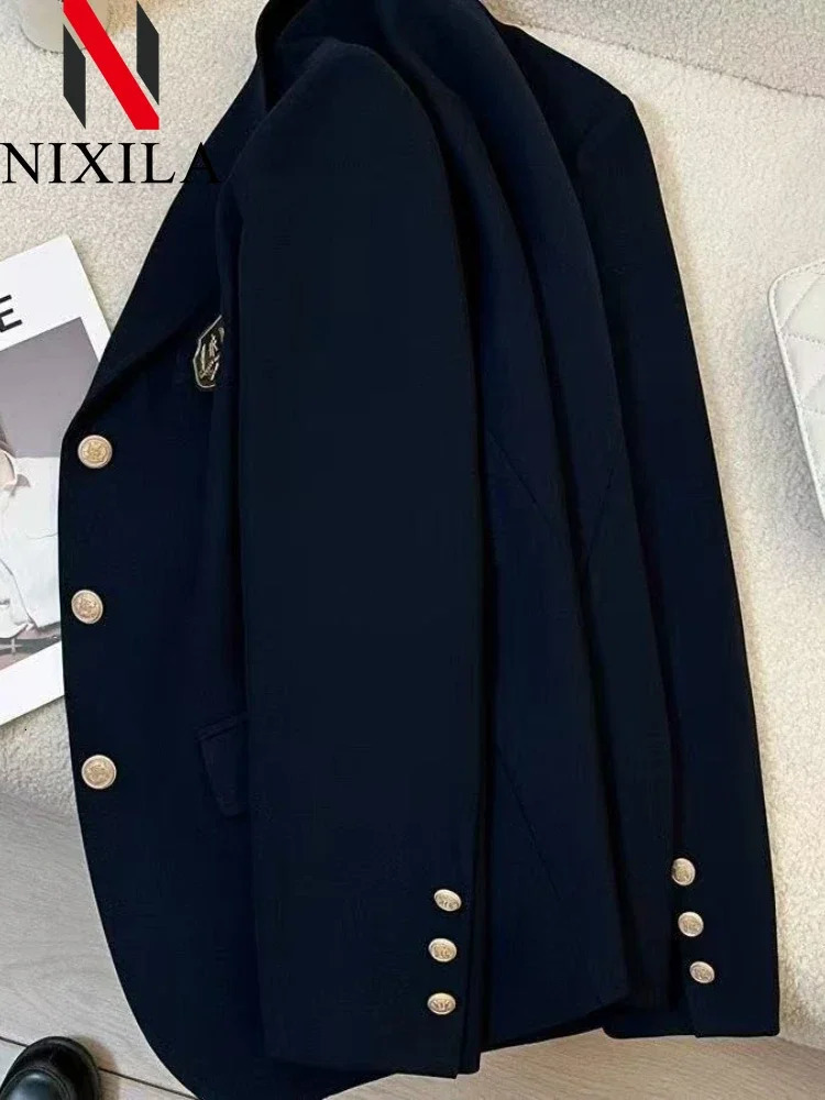 Elegant Womens Vintage Blazer Korean Fashion Spring Autumn Office Jacket y Female Coats Splice Lady Clothes 250811