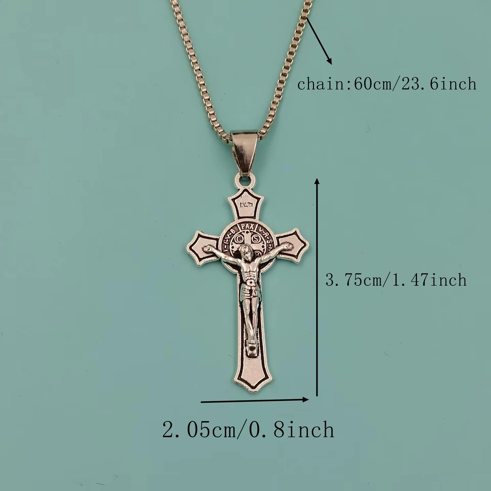 10Pcs Retro Simple Alloy Cross Pendant Necklace Men Women Amulet Jewelry A-581d 250807