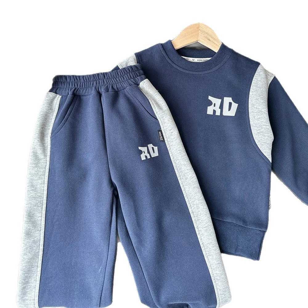 Baby Boys Autumn Sweatshirt Sets Round Neck Top + Elastic Waist Pants Toddler Boys Sets Letter Printed Kids Baby Boys Two-Piece Set Z250811