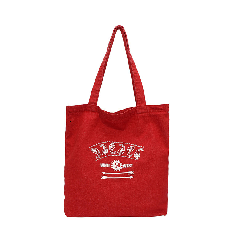 WEST New Large Capacity Washed Canvas for Men and Women, Lazy Style Ins Tote Denim Shopping Bag ddmymoon