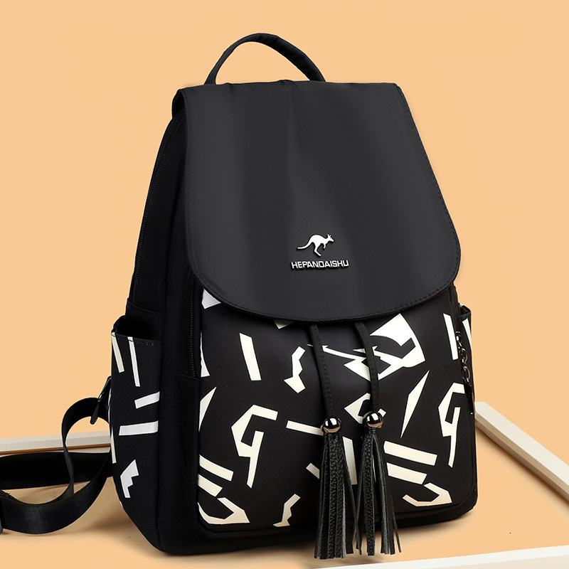 Nylon New Casual Trendy Korean Style Printed Large Capacity School Bag Outdoor Travel Women's Backpack ddmymoon