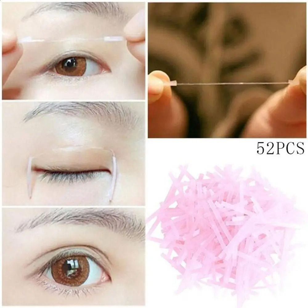 52Pcs Double Sided Super Stretch Invisible Double Eyelid Tape Makeup Tools Big Eyes Eyelid Stickers 250807