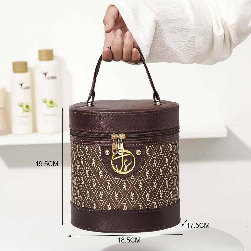 DHpet_wholesale Portable Makeup Case - Large Capacity Waterproof Cosmetic Bag with Chain Handle, Cute Travel Toiletry Organizer (19.5x18.5x17.5cm)