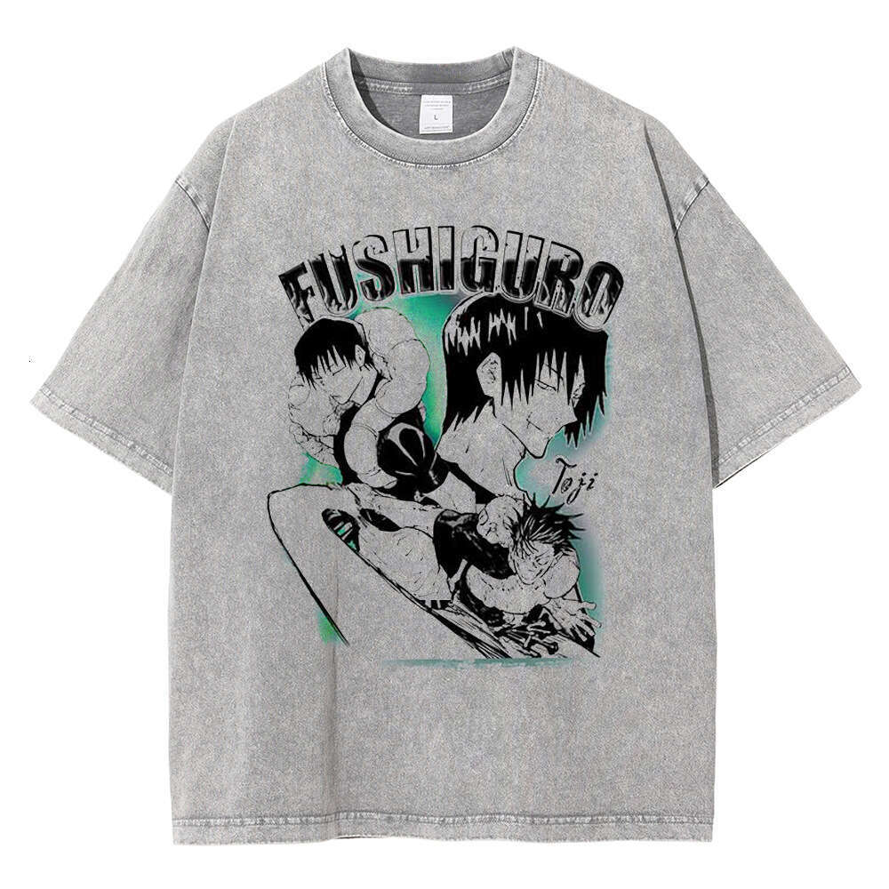 Anime Jujutsu Kaisen Fushiguro Toji Graphic Unisex Y2k T-Shirt Manga Washed