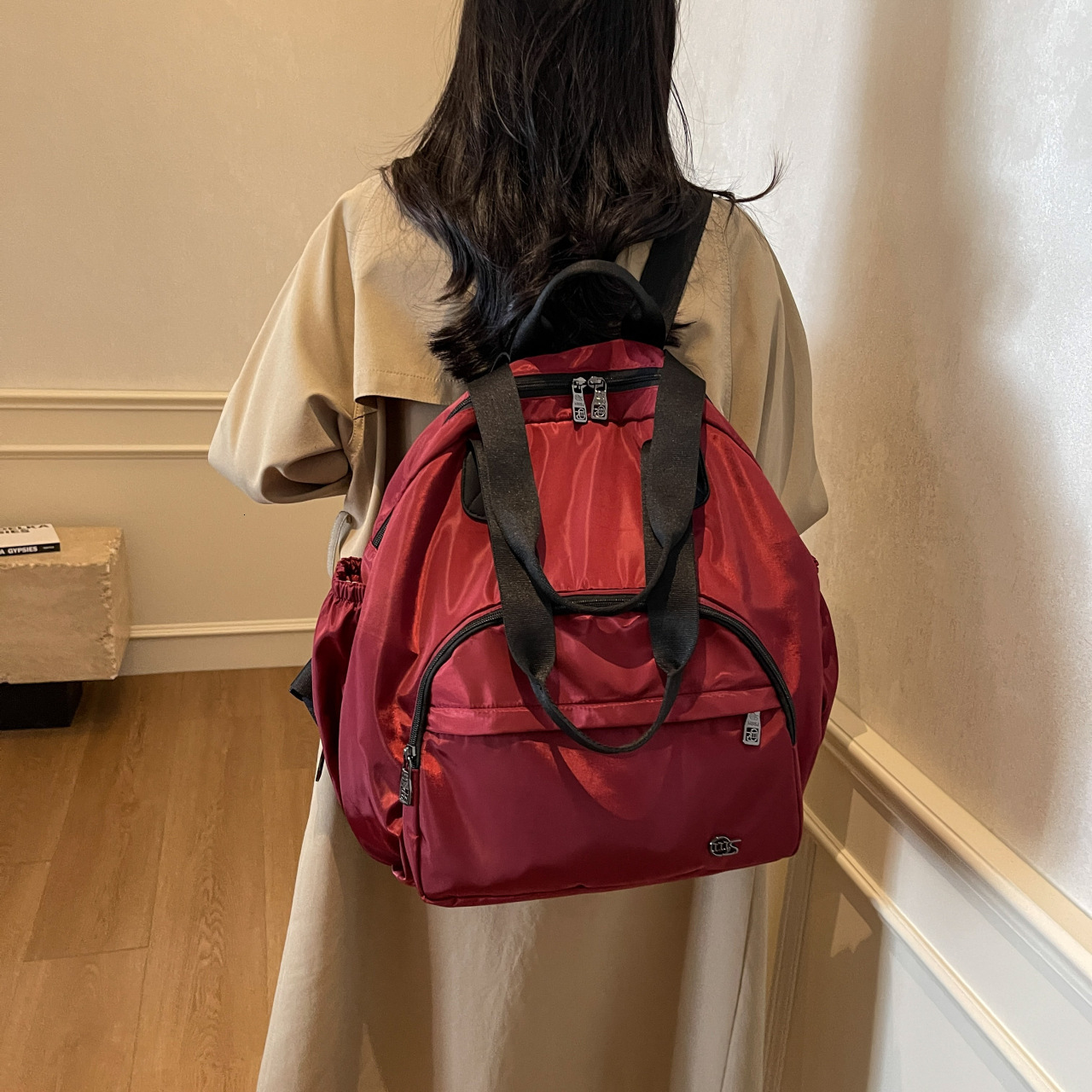 Casual Lightweight Nylon Backpack for Women, New Simple Large Capacity Commuter Travel Bag, Multi-use Handheld and Shoulder Bag ddmymoon