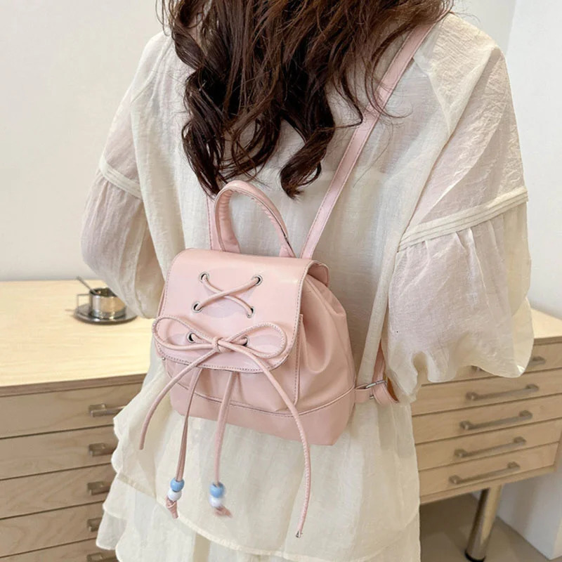 Ladies Bow Casual Bag Versatile Backpack 250811