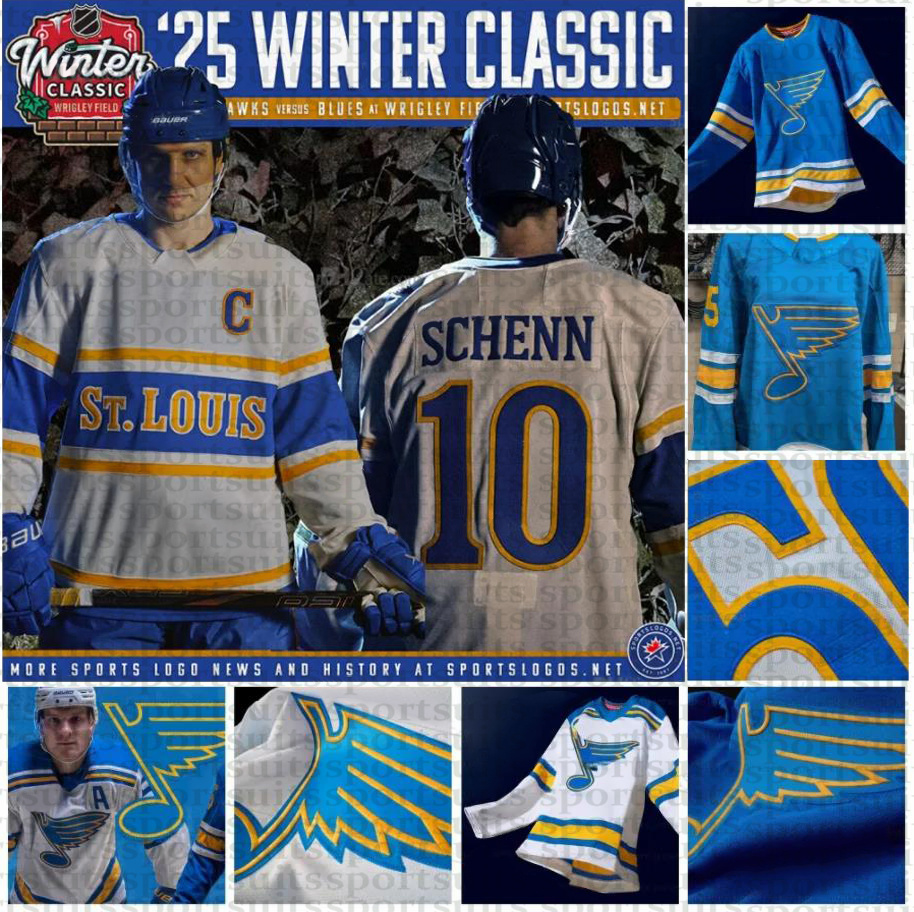 25 Kyrou St. Blues 2025-26 Hockey Jersey Robert Thomas Brayden Schenn Pavel Buchnevich Cam Fowler Jake Neighbours Philip Broberg Colton Parayko Binnington men jersey