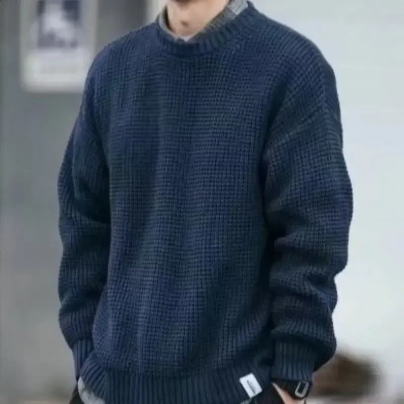 Korean Clothes Knitwear Thick Oversize in Mens Knit Sweater Sweatshirt Jumpers Aesthetic Y2k Pullovers Male 250805