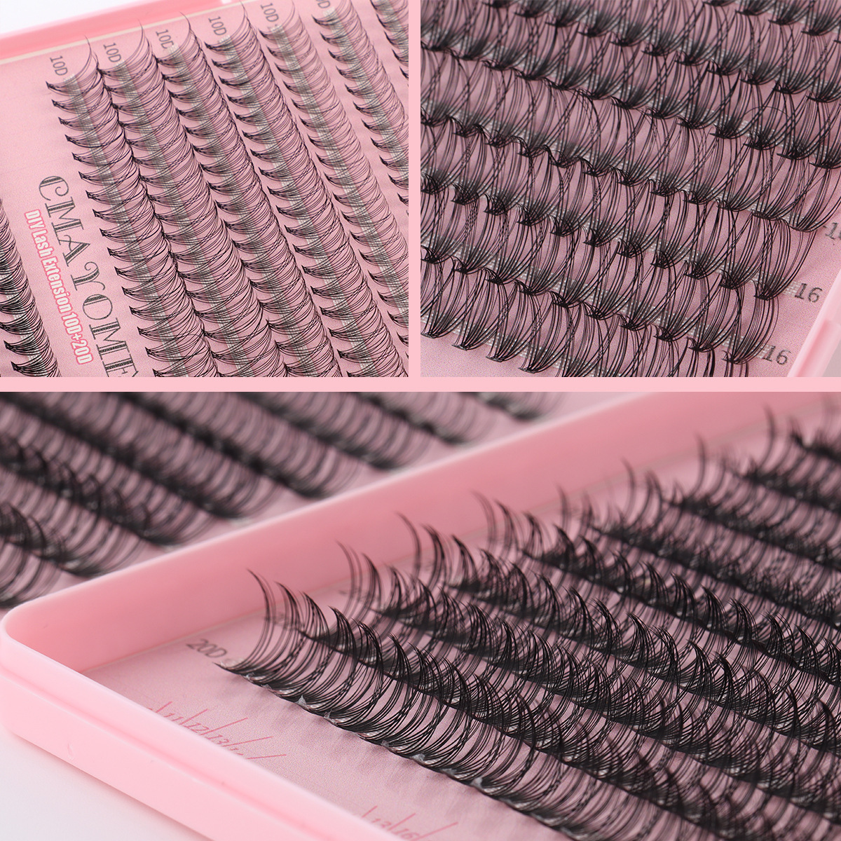 640Pcs DIY Individual Eyelashes Soft Lightweight DIY Cluster Lashes Kit Easy to Wear Handmade Reusable Segmented Eyelash Extensions Grafted Lashes