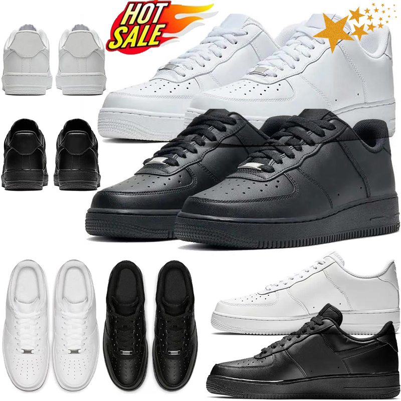 Free shipping designer shoes running shoes for men women one 1 flat sneakers vintage triple white triple black mens outdoor sports trainers size 36-45