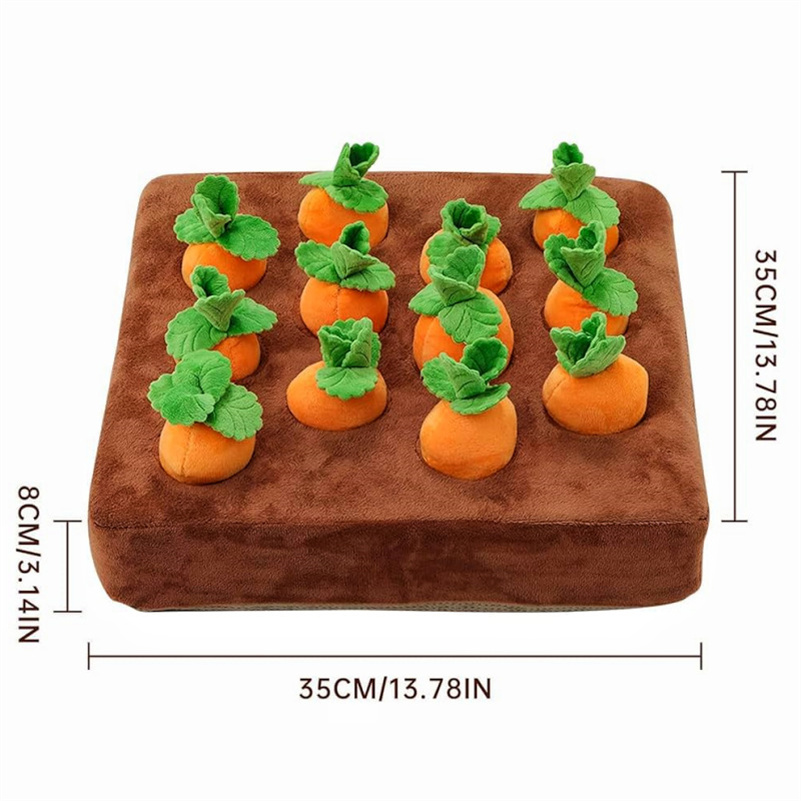 Carrot Snuffle Mat for Pet Puzzle Toy with Carrots for Small Medium Large Interactive Dog & Cat Snuffle Mat - Puzzling Fun with Hidden Treats