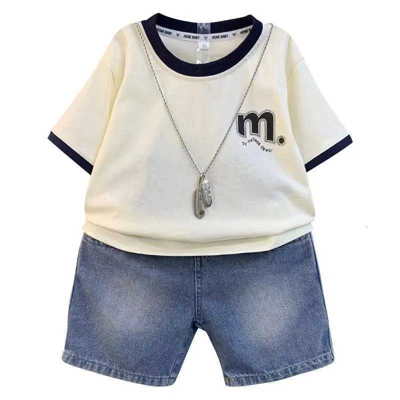 Baby Boys Summer Casual Clothes Summer Short Sleeve Outfits T-shirt And Jeans Shorts 2pcs Kids Sport Clothing Children 1-9Y Set Z250811