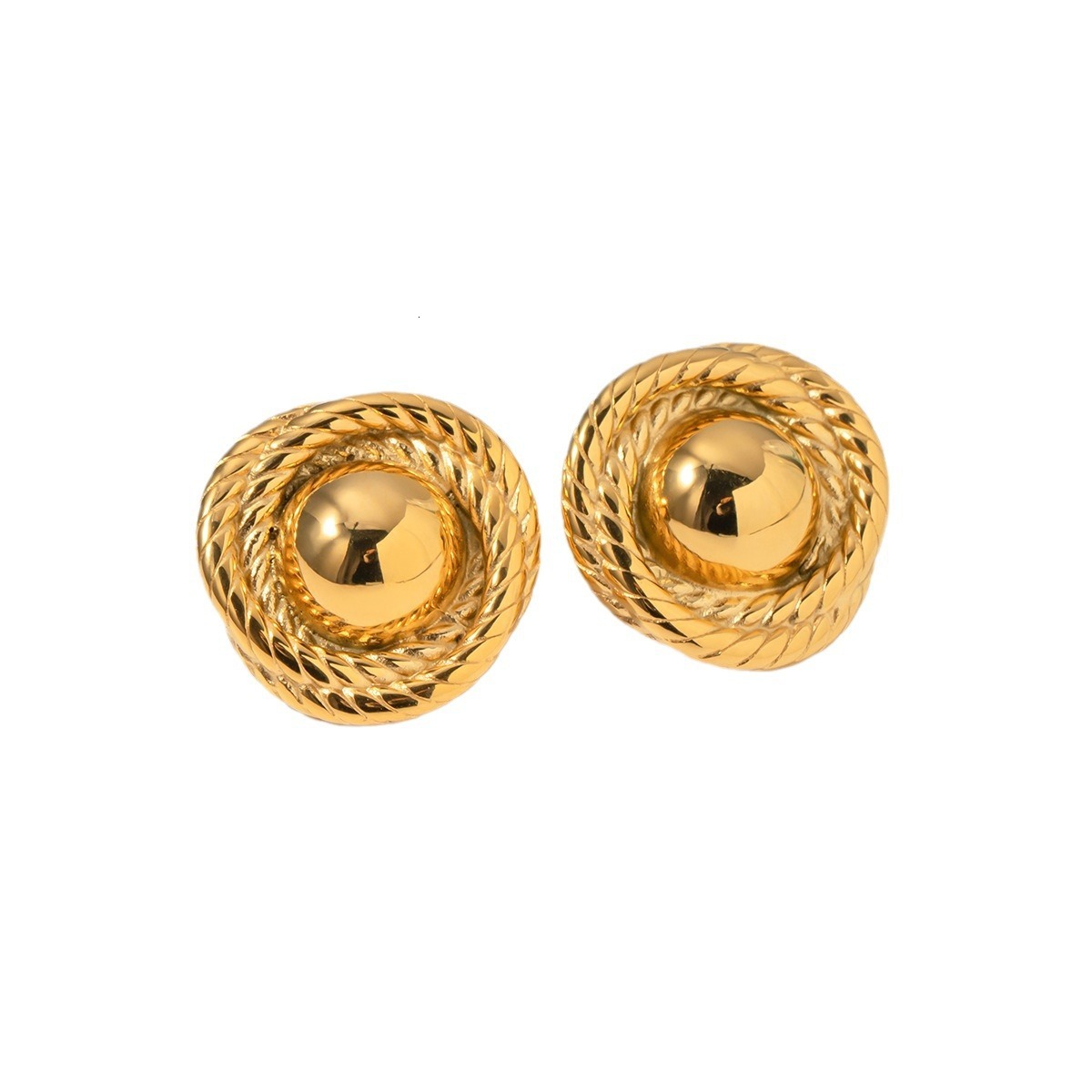 Free Shipping Designer Luxury Jewelry INS New 18k Gold Stainless Steel Threaded Circular Earrings Fashionable And Personalized Women's Accessorie