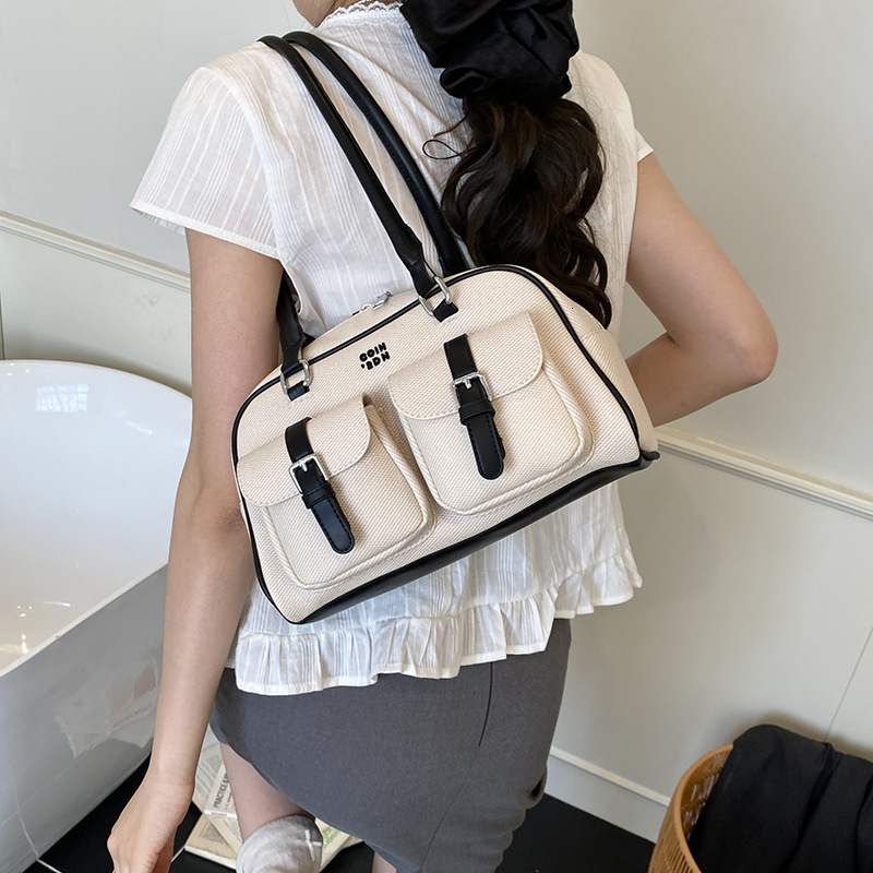 2025 New Fashion Color-Block Boston for Women, Trendy Handbag and Shoulder Bag ddmymoon