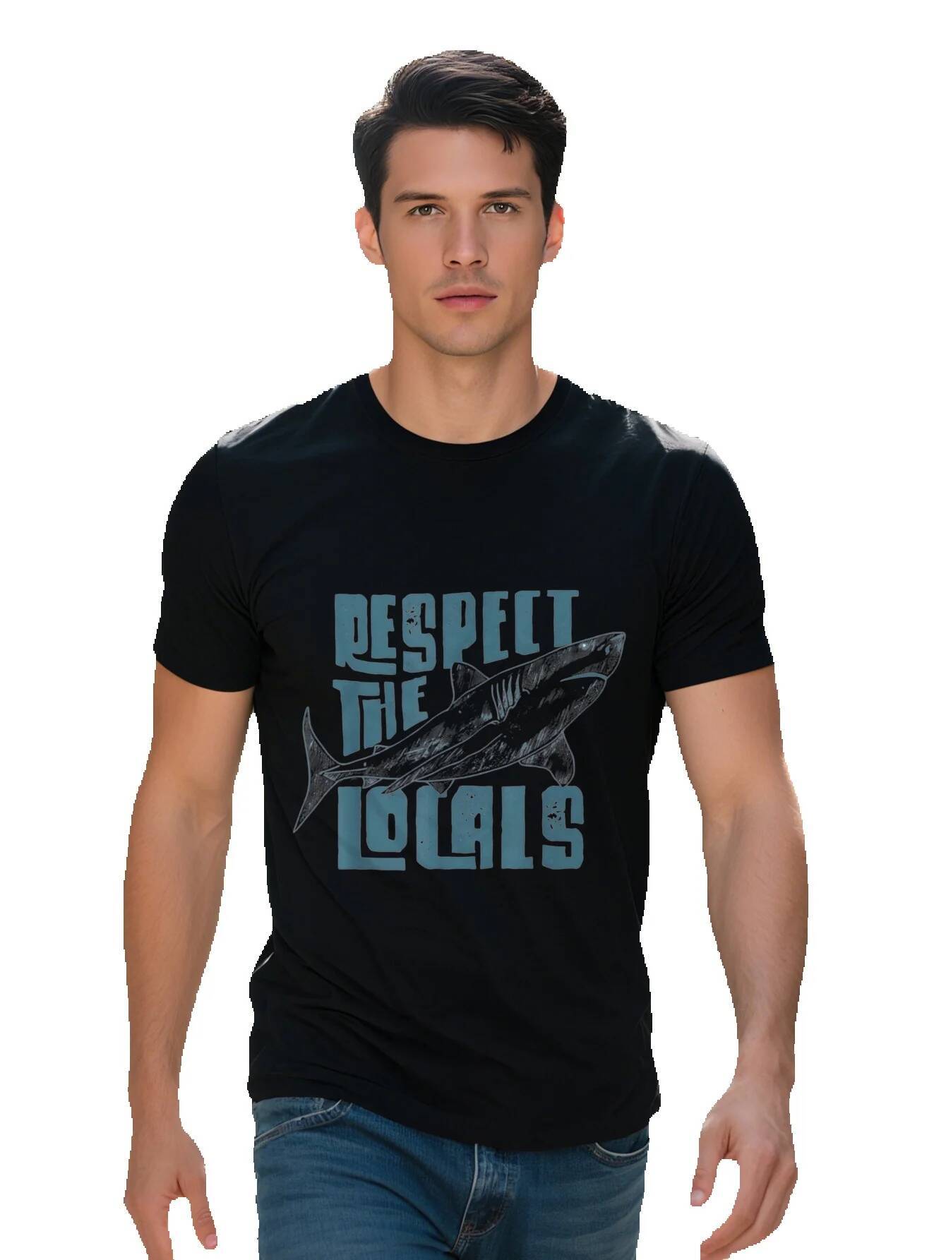 Vintage Respect Locals Ocean Diving Animal Rights Shark T Shirt 69ca1 e669f