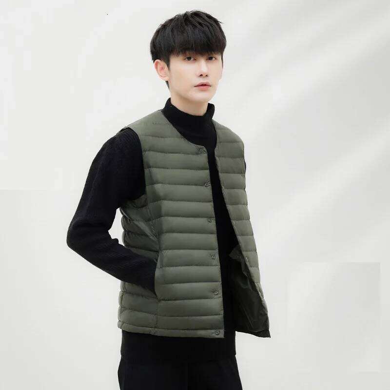 NewBang 7XL Plus Size 90 White Men Ultra Light Down Vest Portable V-neck Sleeveless Coat Man Winter Warm Liner