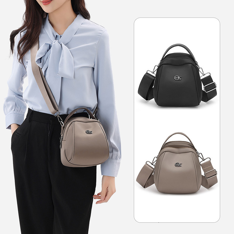 Casual Lightweight Nylon Women's New Simple Double Layer Large Capacity Shoulder Crossbody Shell Bag ddmymoon