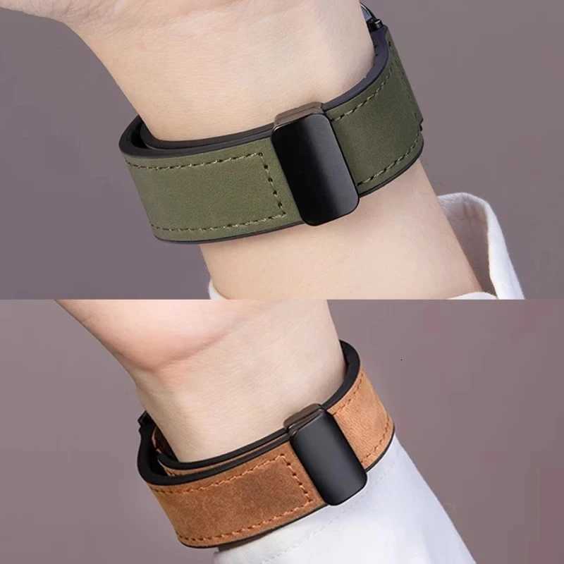 22mm 20mm Leather Silicone Strap For Samsung Galaxy Watch sh 6 5 h 4 40mm/44mm Magnetic Band For Galaxy Watch sh Classic hzzmm 47mm W250811