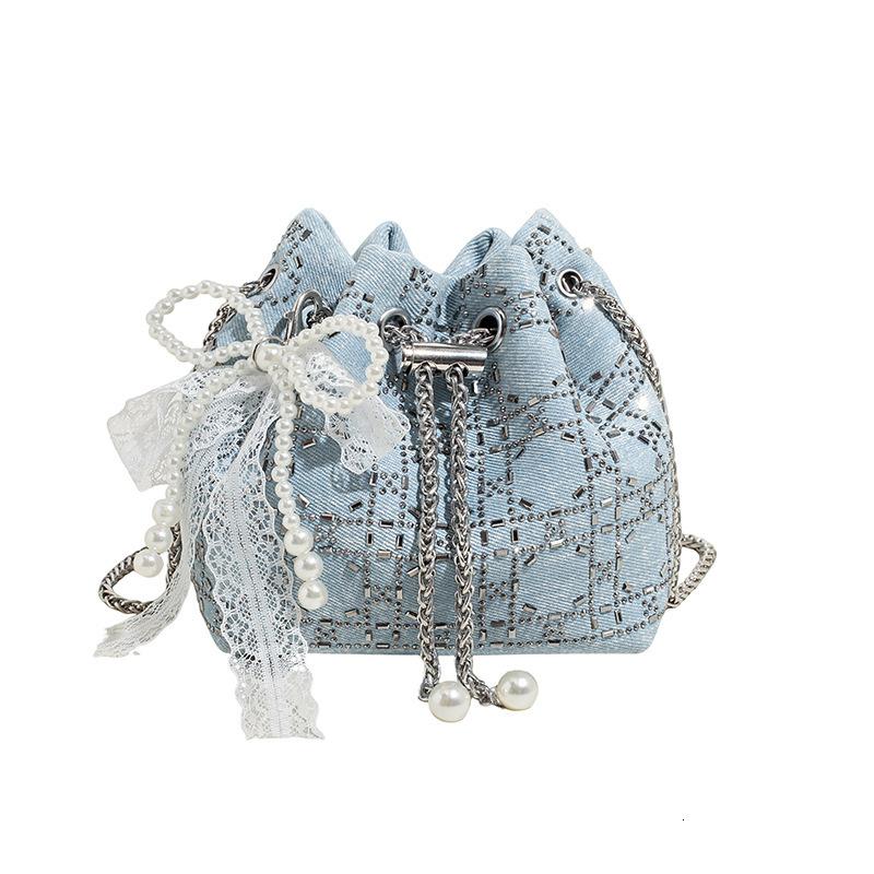Pleated Fashion Niche Design for Women New Trendy Versatile Commuter Shoulder Chain Crossbody Bucket Bag ddmymoon