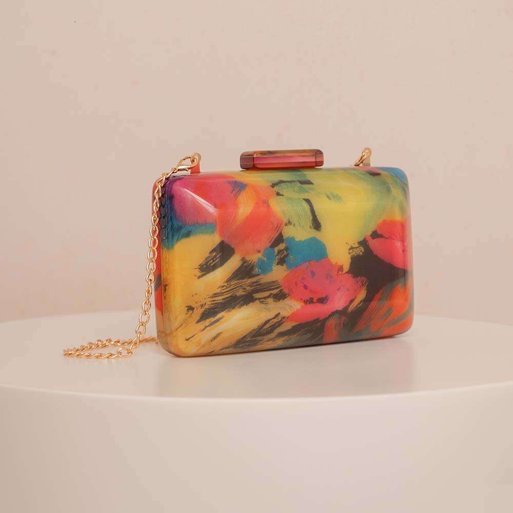 Evening Zebra Pattern Trendy Acrylic Shoulder Chain Bag for Women