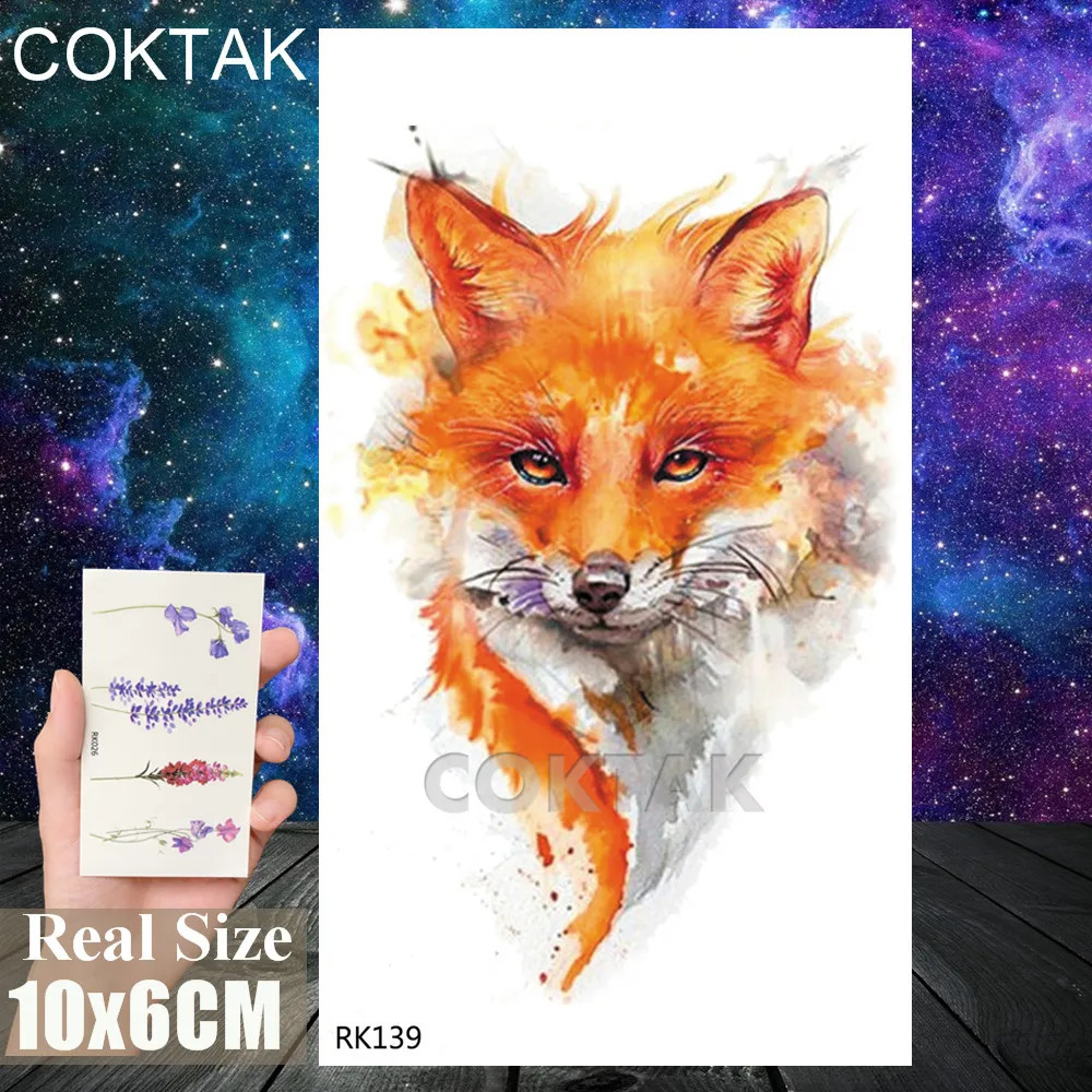 3D Watercolor Temporary Tattoos Animal Sticker Body Art Wasit Minimalist Tatoos For Men Waterproof Dreamcatcher Tattoo 250809