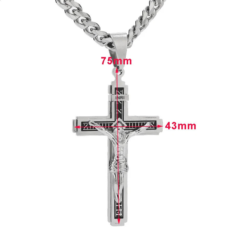 Stainless Steel Crucifix Jesus Cross Necklace Pendant Multilayer Jesus Christ Crucifix Necklaces with 24 Chain Top Quality 250805