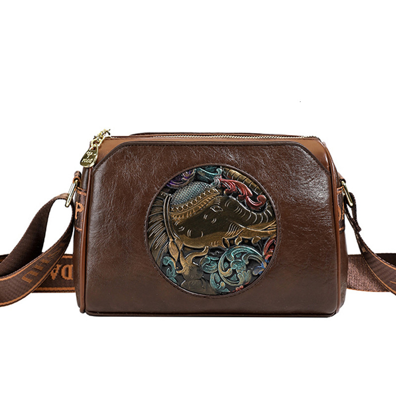 Lucky Elephant Embossed Three-Layer Large Capacity Pillow Women's New Fashion Mom Single Shoulder Crossbody Bag ddmymoon