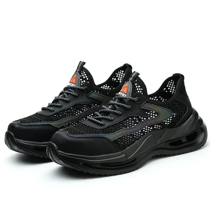 Summer Mesh Lightweight Work Sneakers Steel Toe Men Women Work Safety Shoes Breathable Construction Shoes Work Boots Footwear 250805