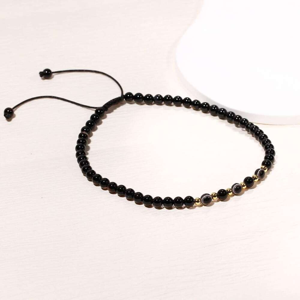 Evil Eye Ankle Bracelets for Women Beads Anklets Beach Accessiory Gemstone Healing Crystal Adjustable