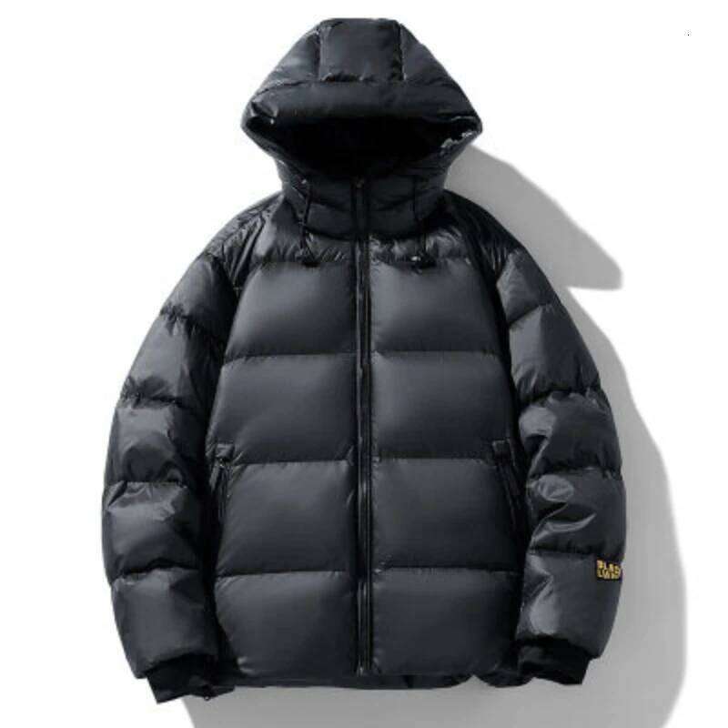 Men's Women's Short 2024 Winter Burst Couples Wear Black Gold Hooded White Duck Down Warm Fashion Trend Casual Daily Coat