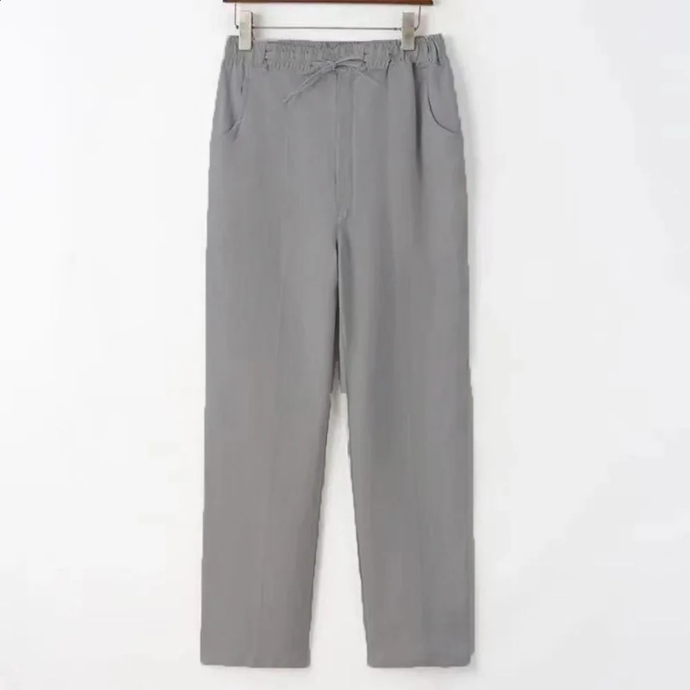 Mens Beach Pants Joggers Streetwear Cotton Linen Sweatpants Casual Pants Hawaiian Vacation Loose Summer Straight Pants Male 250809