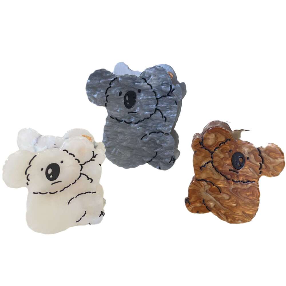 New Acrylic Koala Claw Cute Cartoon Hair Tree Bag Bear Hairpin Animal Style Girl Shark Clip