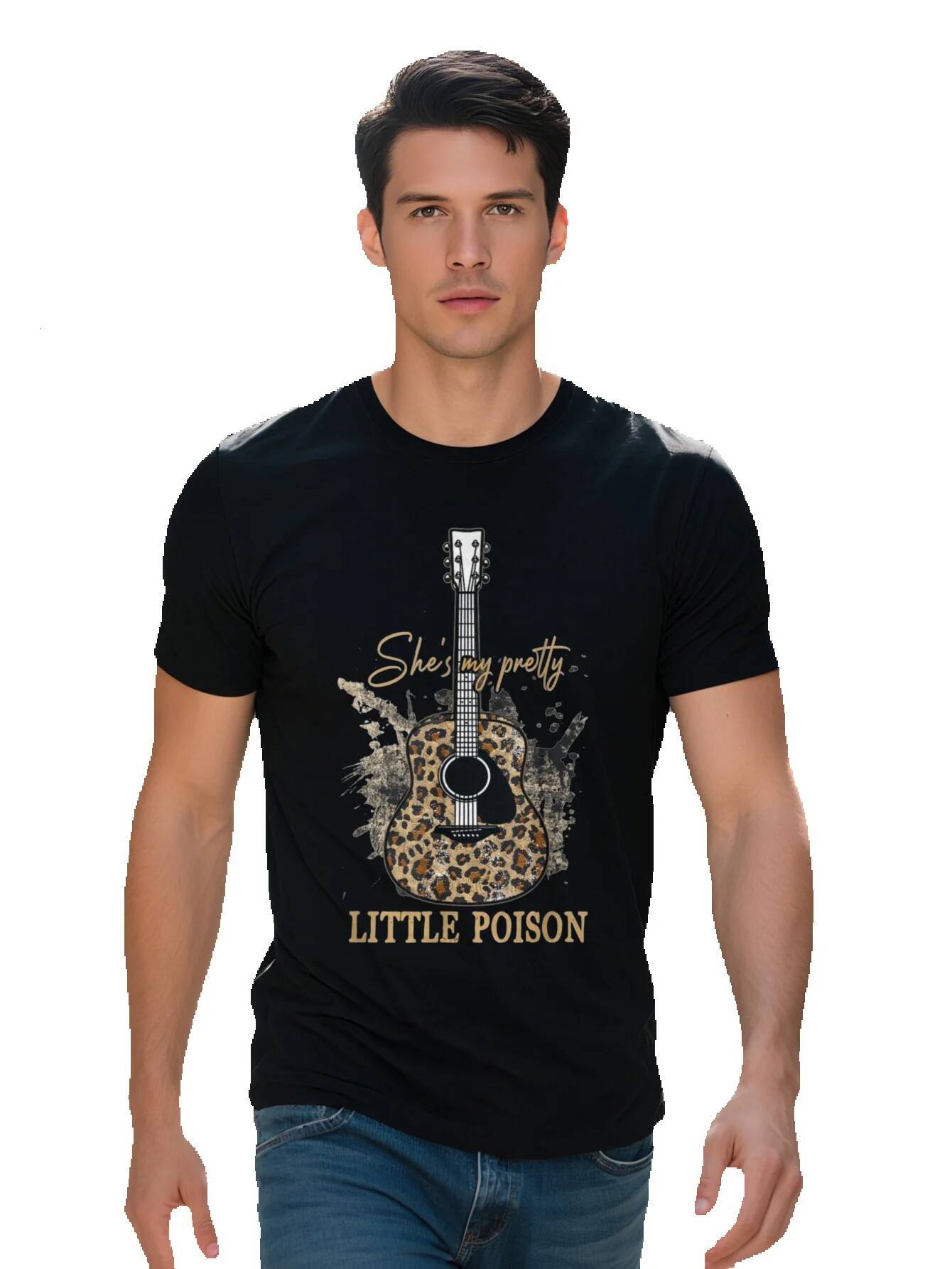 Pretty Little Poisons Classic Guitar Music T Shirt funny graphic tee for men and women Cotton Breathable Fabric short d2533