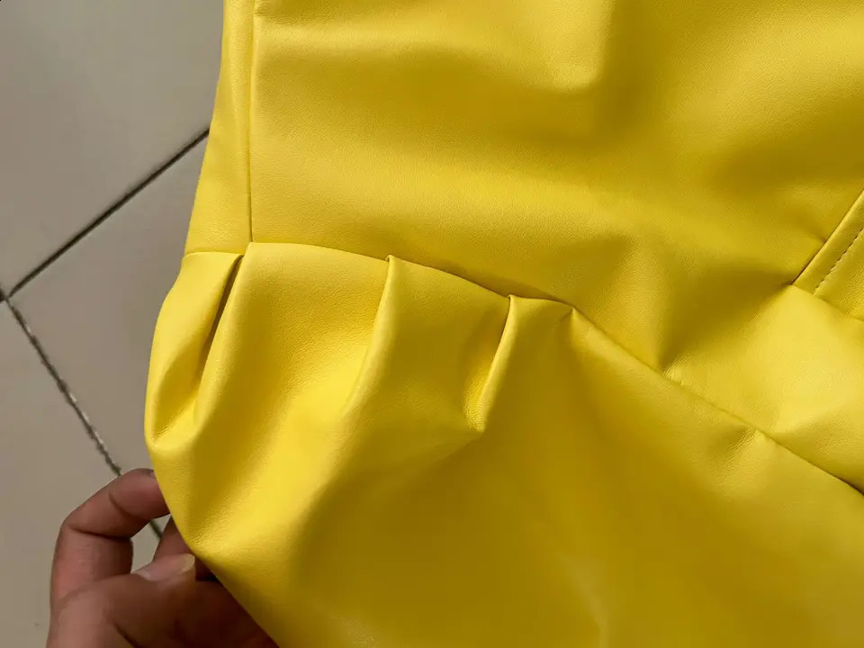 Korean Style Drawstring Loose PU Leather Cropped Jacket 2025 Autumn Winter Fashion Women Long Sleeved Motorcycle Short Coat 250811