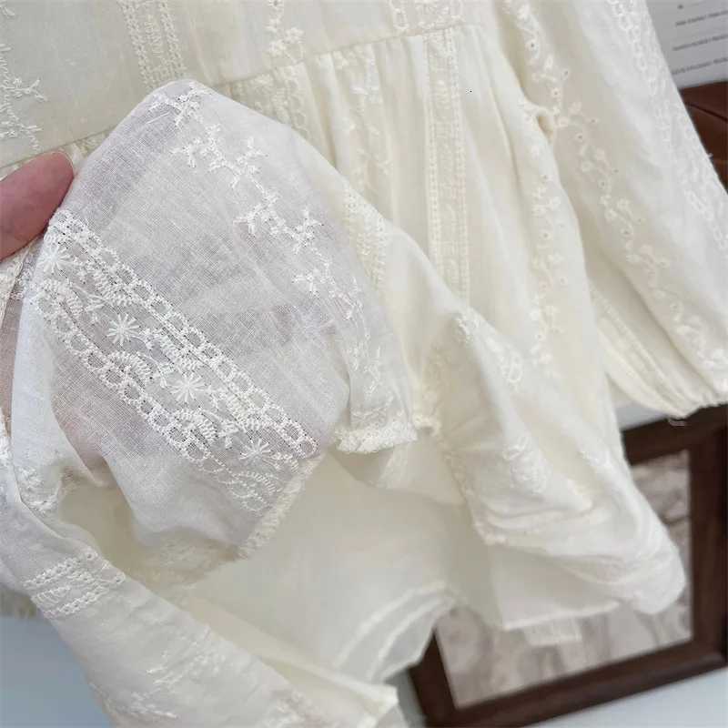 1-8 Years Old Girls Lace Princess Dress Autumn Floral Printed Korean Kids Baby Girls Casual Long Sleeve Dress W250811