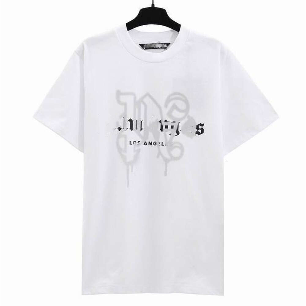 Angelly Shirts Designer Hig Street Letters Paint Graffiti Printed Tees Palmlies Angelas Sweat Uptake Couple Tracksuit Casual Summer Shorts Sleeve Palm Tops C38