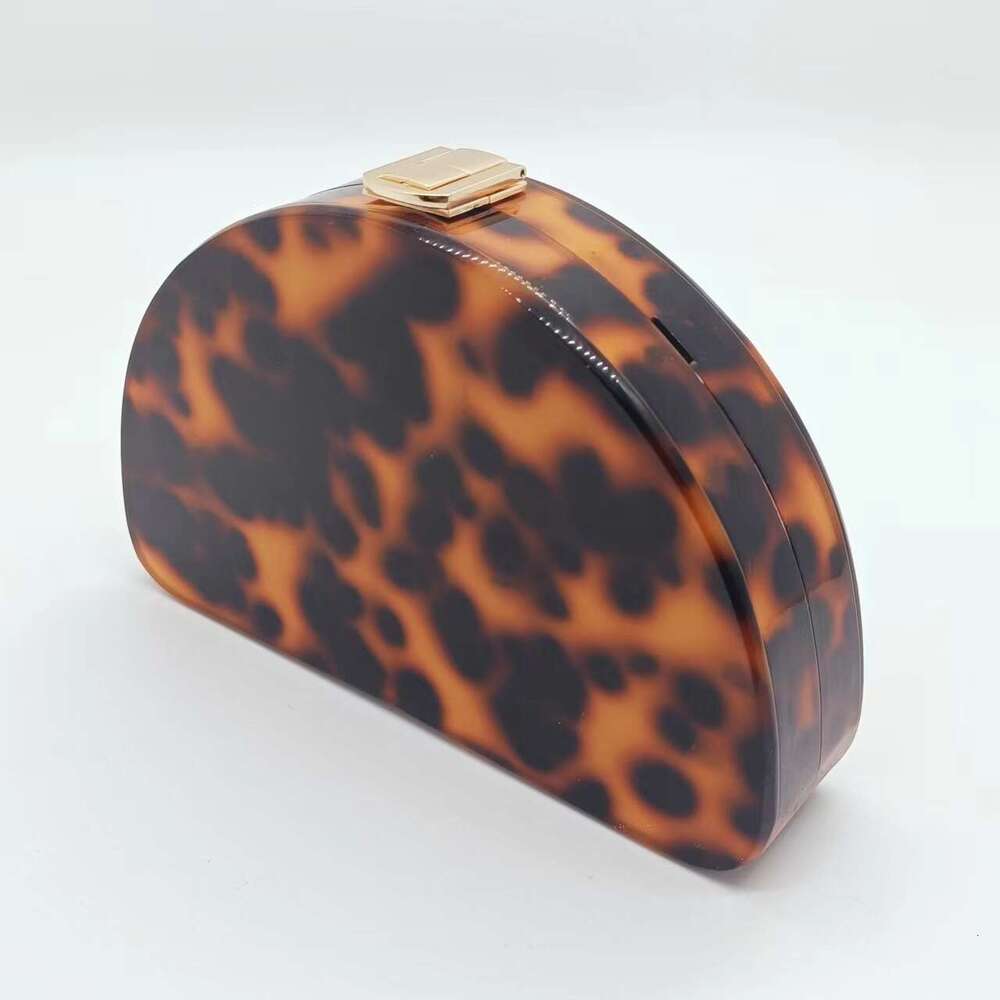 Women's New Single Shoulder Crossbody Semi-Circular Acrylic Fashionable Wedding Evening Clutch Bag