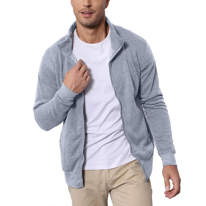 Mens Sweat Jacket Pullover Hoodie Sweatshirt Man Without Hood with Zip Outdoor Sport Lightweight Streetwear M3XL 250729