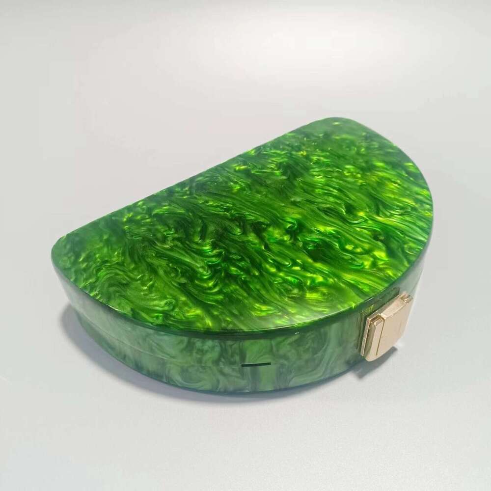 Women's New Single Shoulder Crossbody Semi-Circular Acrylic Fashionable Wedding Evening Clutch Bag