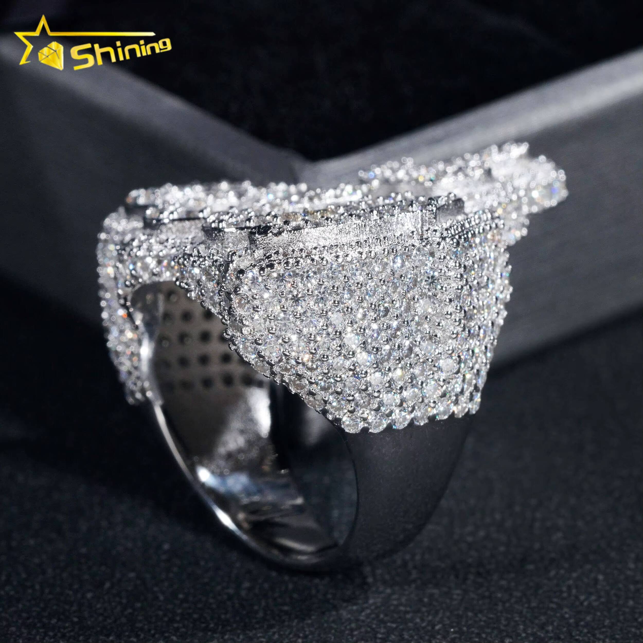 GRA Pass Diamond Tester 925 Sterling Silver Gold Plated Hip Hop Jewelry New Style VVS Diamond Moissanite Men Ring Allah