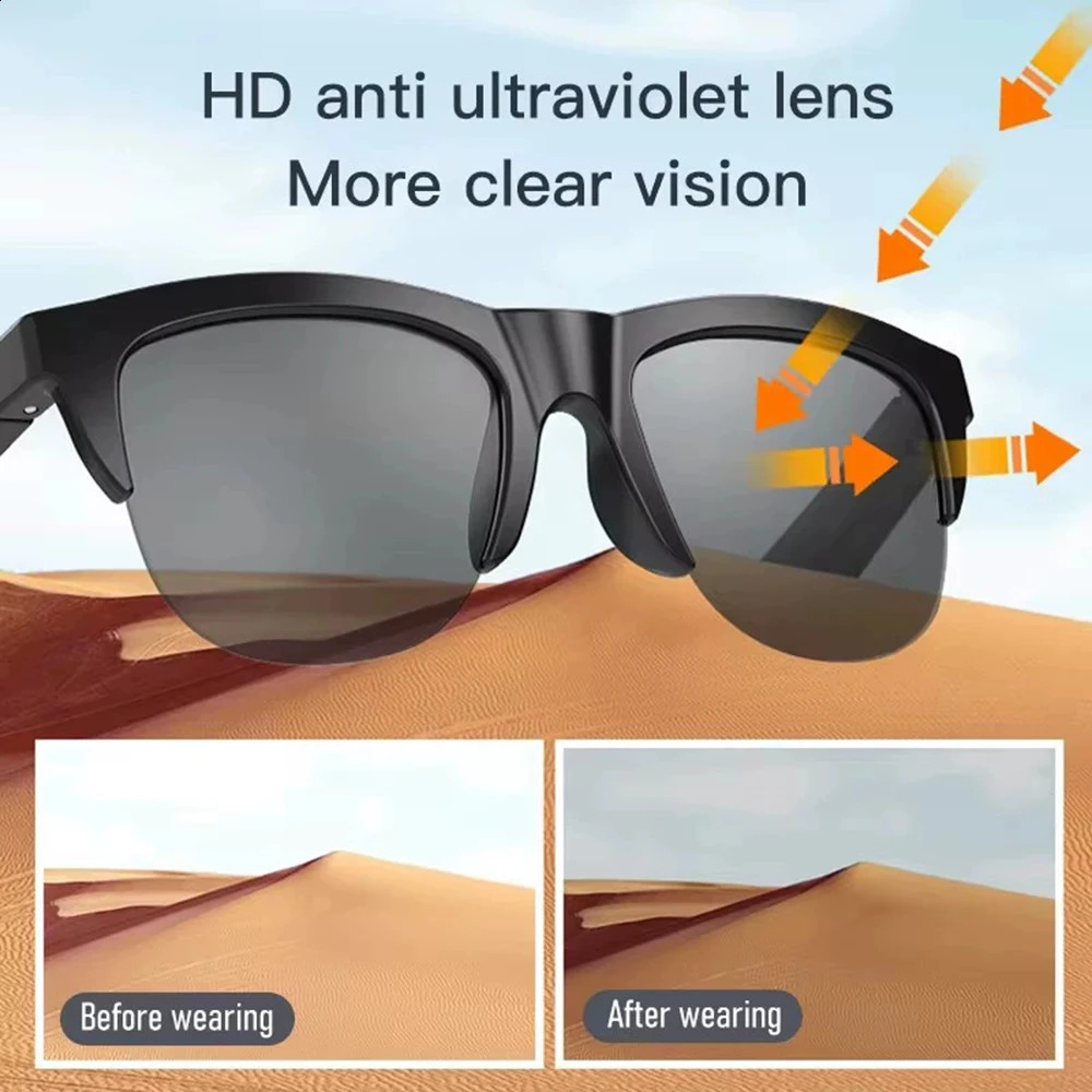 Smart Bluetooth Sunglasses Glasses Call Outdoor Sports Headphones HIFI Black Technology Antitouch UV For Men And Women 250729