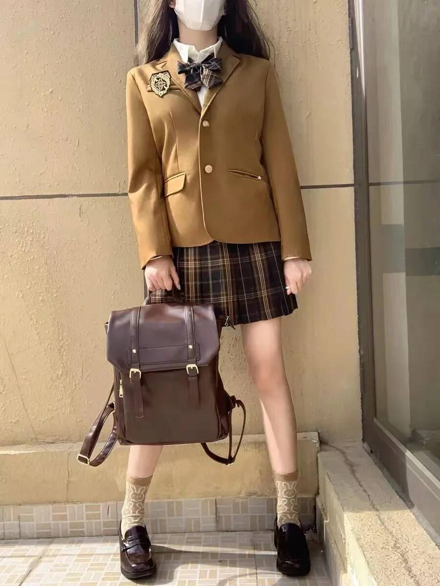 JIAERDI Vintage Brown Jk Backpacks Women High Street Preppy Style Pu Leather Mini Backpack Ladies Haruku Casual School Bag New high-quality