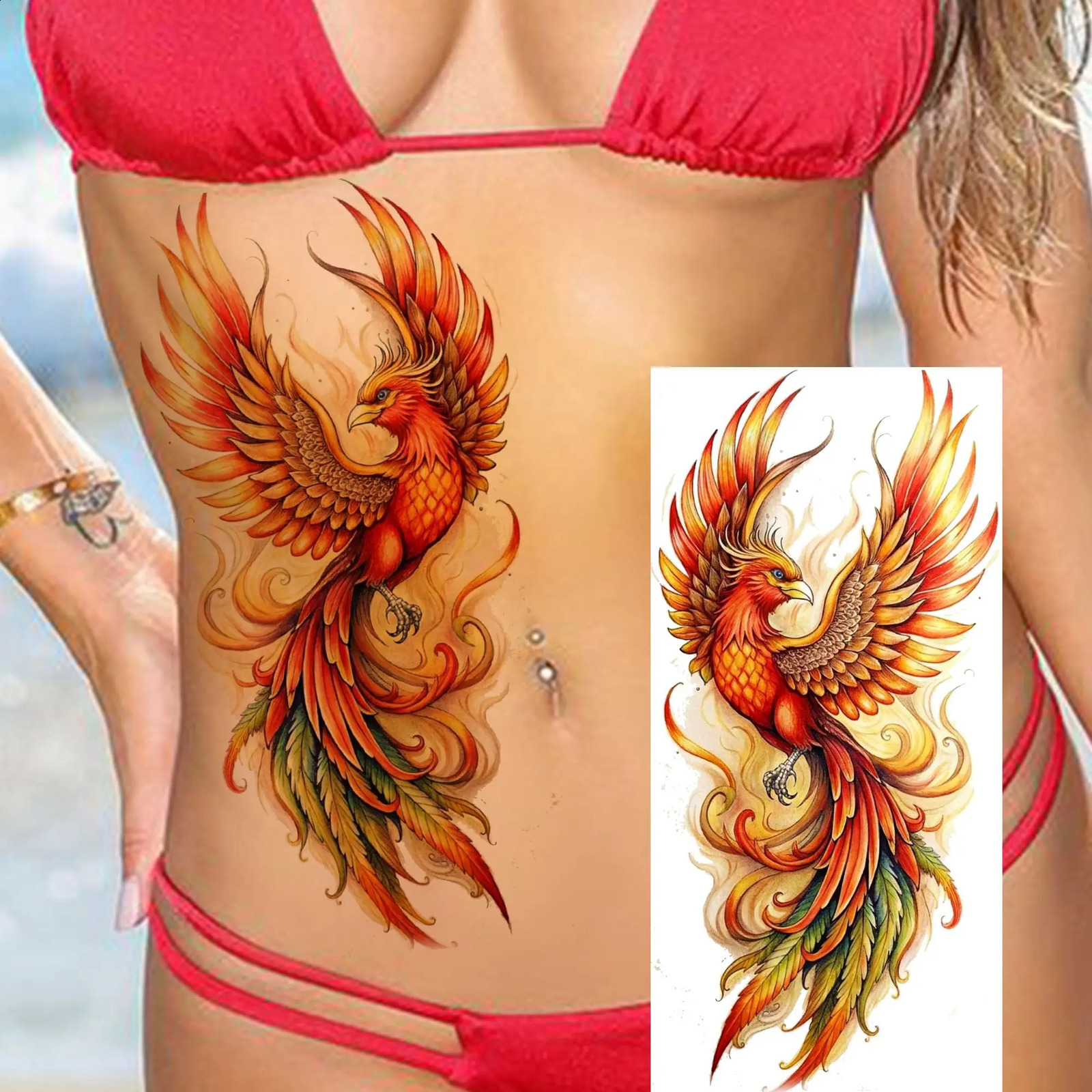 1 Sheet Gorgeous Watercolor Flowers Animals Temporary Tattoos For Women Body Art Tatoos Waterproof Realistic Tattoo Sticker 250809